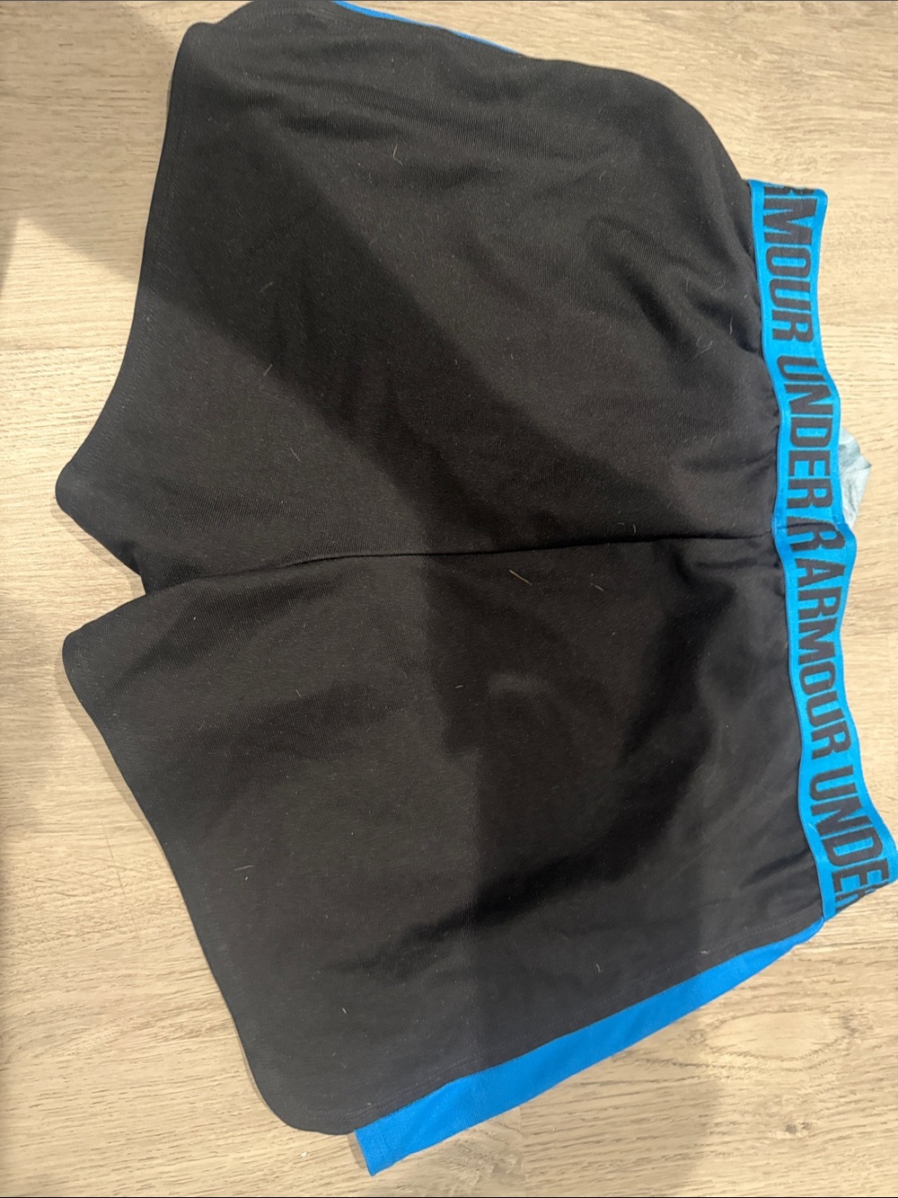 Under Armour Black and Blue Training Shorts with Branded Waistband - Picture 3 of 3